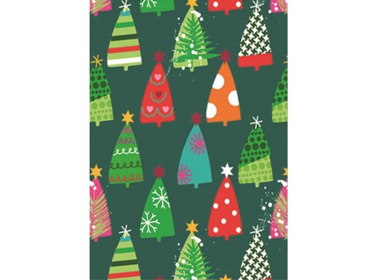 Papír transparentní vánoční strom zelený A4 115g/m2 - 5ks