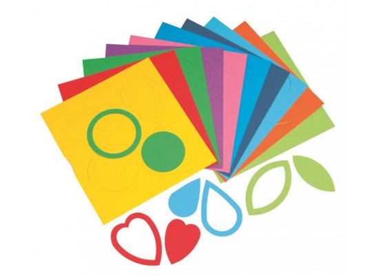 Kartonový výřez tvar k dekoraci Tvar barevný obrys - 10 listů