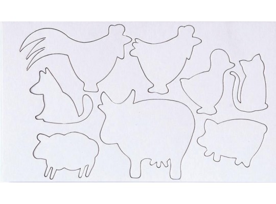 Kartonový výřez tvar k dekoraci Zvířátka na farmě - 16 ks