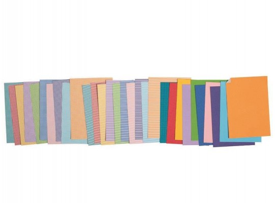 Barevné papíry karton 24 x 34 cm 300 - sada 30 ks
