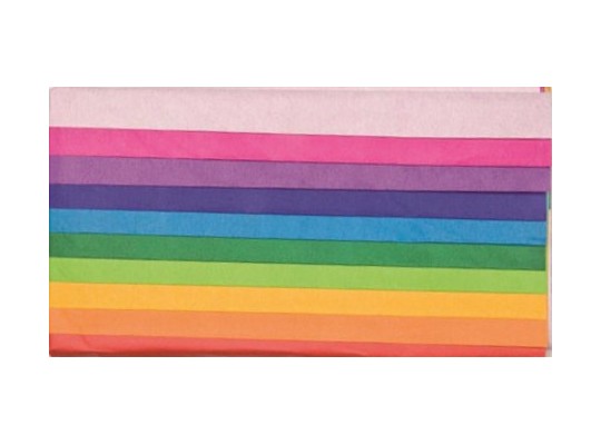 Papír Hedvábný 10 barev 50x70cm 20g/m2 - 10ks