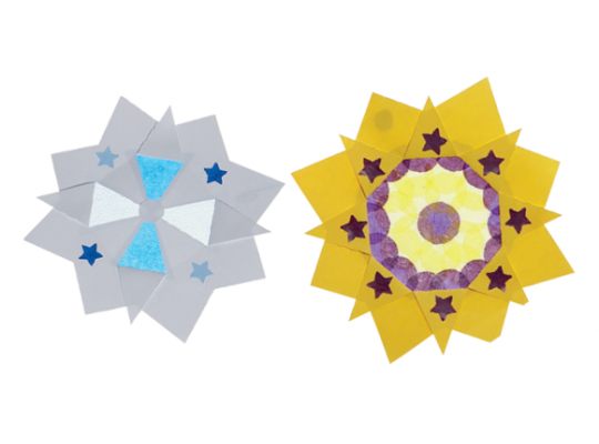 Kartonový výsek-tvar k dekoraci Skládací hvězda pr.27cm-10ks