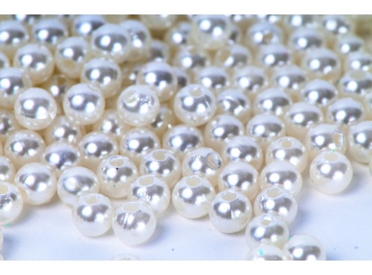 Korálky navlékací-perly bílé-pr.5mm-350ks