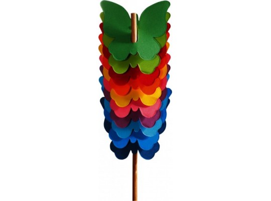 S-Motýl-z papíru-7x6cm-barevný-100ks