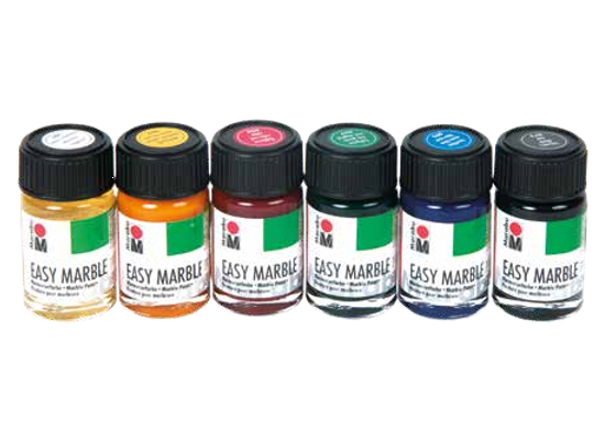 Mramorovací barvy Marabu-Easy Marble základní 6 x 15 ml