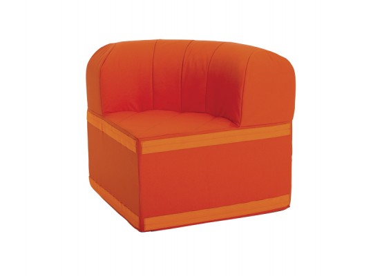 Molitanová souprava sedací velká-část rohová kulatá s opěradlem-PUR pěna Ramon oranžová tmavá