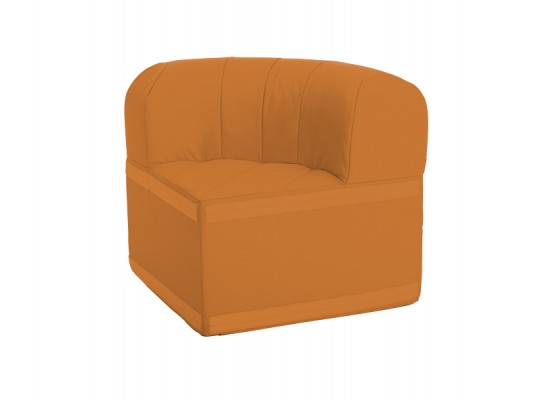 Molitanová souprava sedací velká-část rohová kulatá s opěradlem-PUR pěna Ramon oranžová světlá
