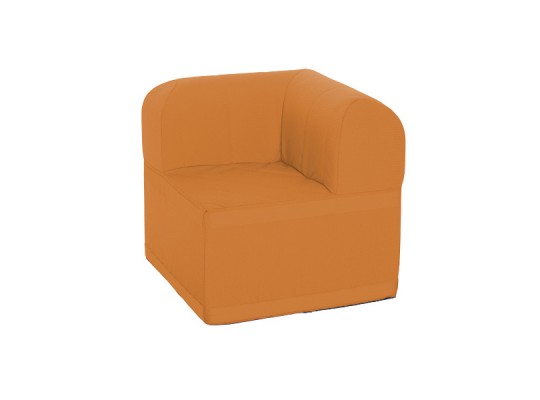 Molitanová souprava sedací velká-část rohová čtvercová s opěradlem-PUR pěna Ramon oranžová světlá