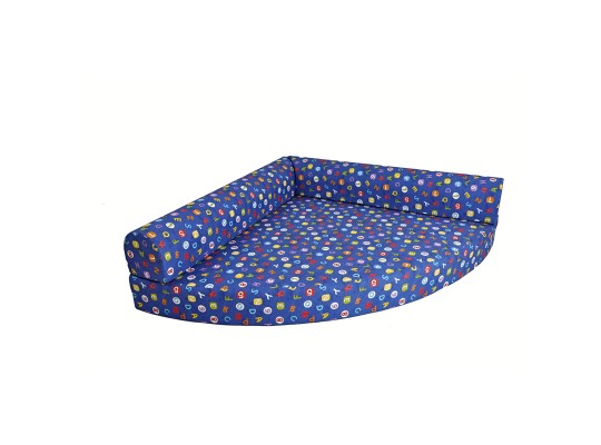 Molitanový kout sedací relaxační-PUR pěna bavlna abeceda modrá