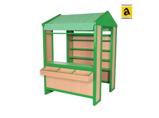 Prvek herní-Obchod dřevěný-zelený-masiv buk+lamino buk-nábytek dětský