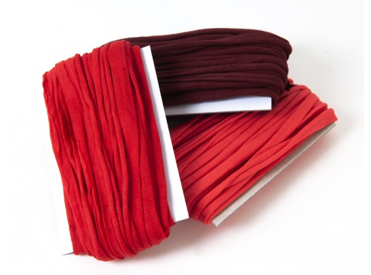 Špagát textilní/příze-10mm-červený-10m
