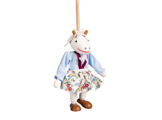 Loutka Koza na tyči 16 cm - modrá
