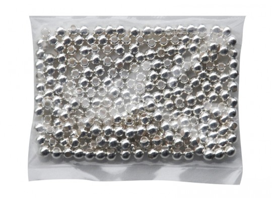 Navlékací korálky perly Playbox stříbrné pr.4 mm - 250 ks