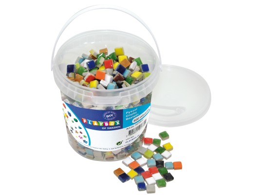 Kamínky skleněné-Playbox-mozaika barevná-600ks