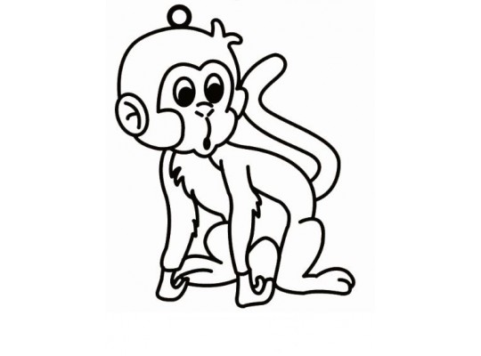 Sklíčko závěsné-kontura-opice