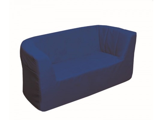 Dětská sedací souprava - pohovka molitanová - 2 místa, PUR pěna bavlna Panama modrá