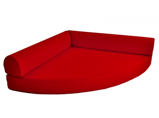 Molitanový kout sedací relaxační-PUR pěna bavlna Panama červená