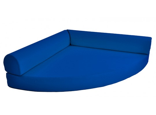 Molitanový kout sedací relaxační-PUR pěna bavlna Panama modrá