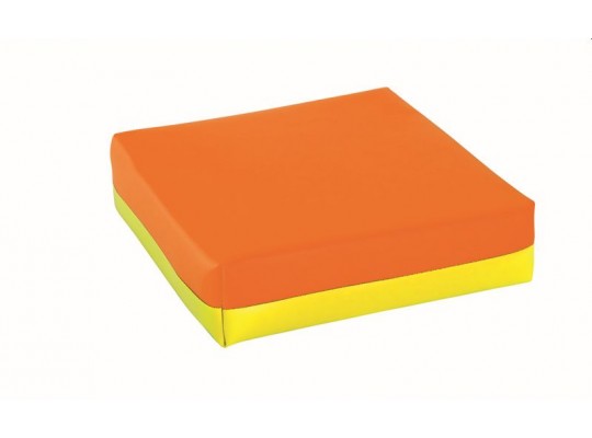 Molitanový podsedák-PUR pěna koženka 28x28x5cm žlutá/oranžová