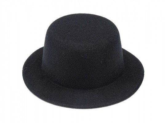 Dekorační klobouček z polyesteru černý pr.13,5cm