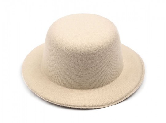 Dekorační klobouček z polyesteru krémový pr.13,5cm