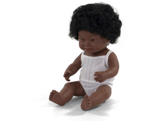 Realistická panenka vinyl holka Downův syndrom 38 cm