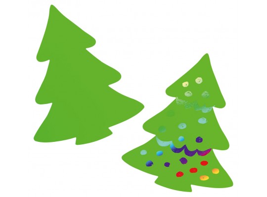 Strom vánoční škrabací-19x15,5cm-sada-36ks