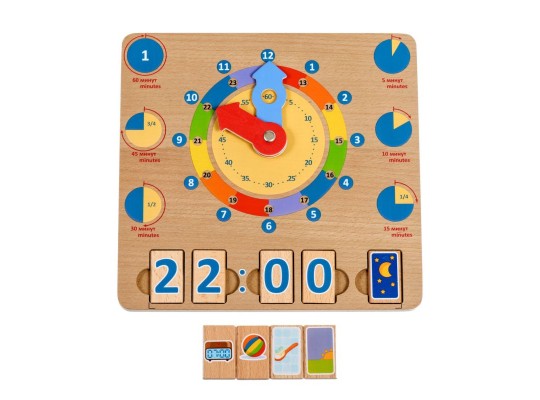 Lucy & Leo 184 Učíme se hodiny – dřevěná naučná hrací deska