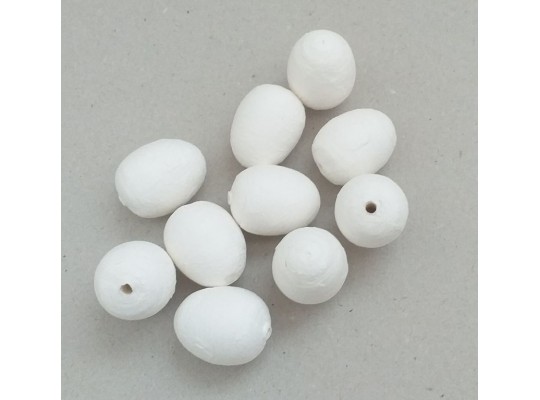 Vatové vejce malé bílé 3x2,4 cm - 10 ks