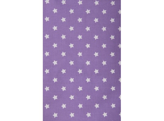 Látka dekorační-bavlna-š.150cm-potisk-hvězda-bílá/fialová-metráž
