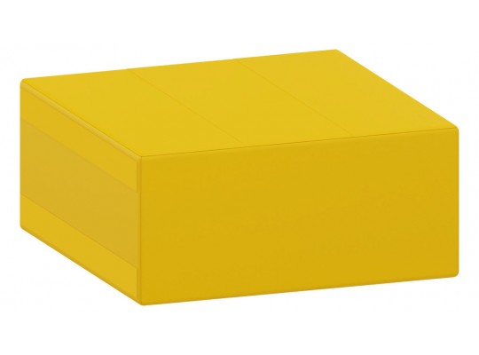 Souprava sedací malá-část čtvercová bez opěradla-koženka-žlutá