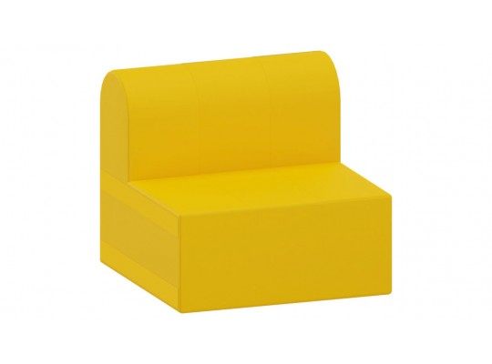 Molitanová sedací souprava malá - část čtvercová s opěradlem - koženka žlutá