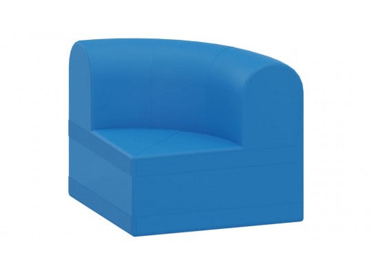 Molitanová sedací souprava malá - část rohová s opěradlem - koženka modrá