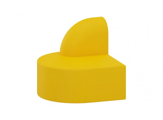Souprava sedací malá-část koncová s opěradlem-levá-koženka-žlutá