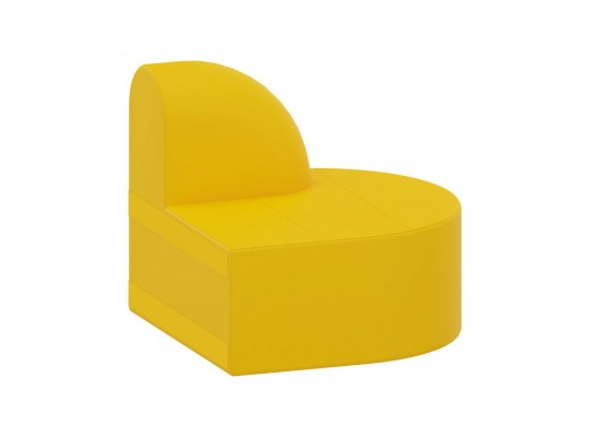 Souprava sedací malá-část koncová s opěradlem-pravá-koženka-žlutá