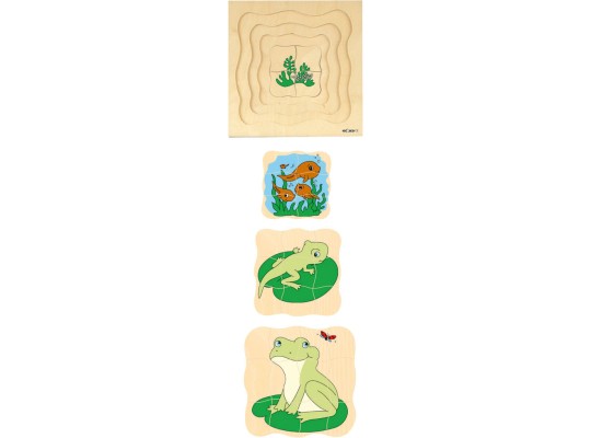 Vícevrstvé puzzle dřevěné vývojové žába - 31 dílků