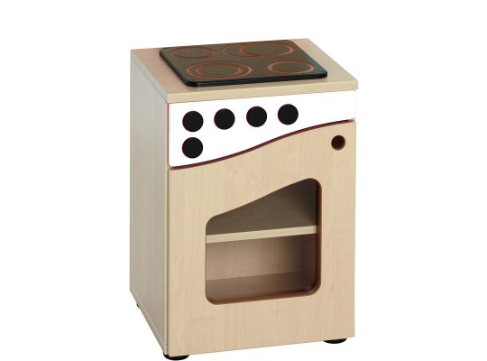 Dětská kuchyňka dřevěná sporák s troubou Aurednik 400x550x380mm dveře L lamino dekor javor