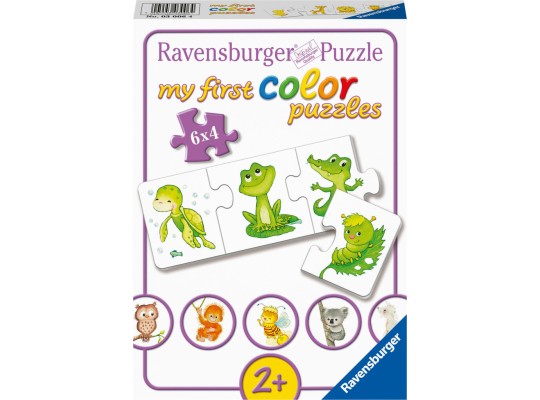 Puzzle Ravensburger Moje první barevné hádanky - Moje oblíbená zvířecí mláďata 6x4