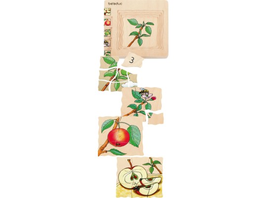 Vícevrstvé puzzle Beleduc dřevěné Jablko - 30 dílků