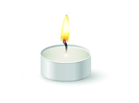 Čajová svíčka s knotem bílá pr.3,9cm-30ks