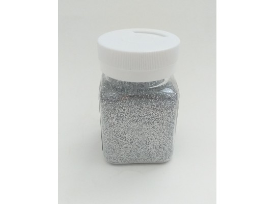 Glitry práškové třpytivé stříbrné - 150 ml