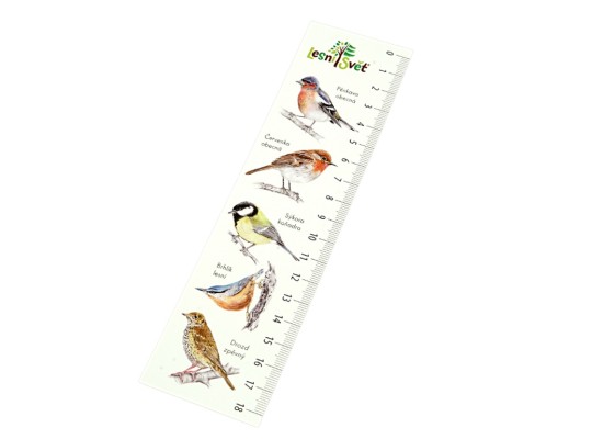 Záložka papírová-s měřítkem-Ptáci