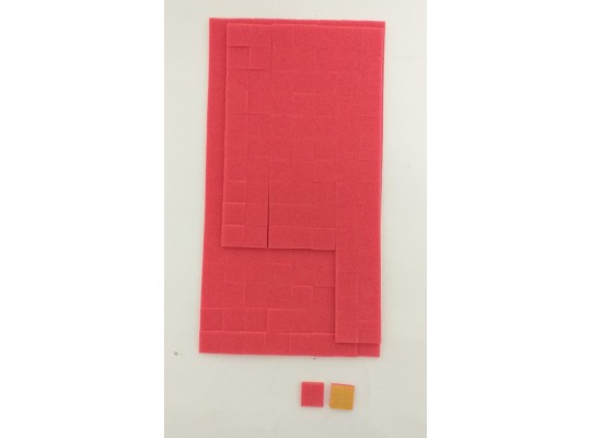 Samolepicí pěnovka moosgummi mozaika červená 12x12x2mm-200ks