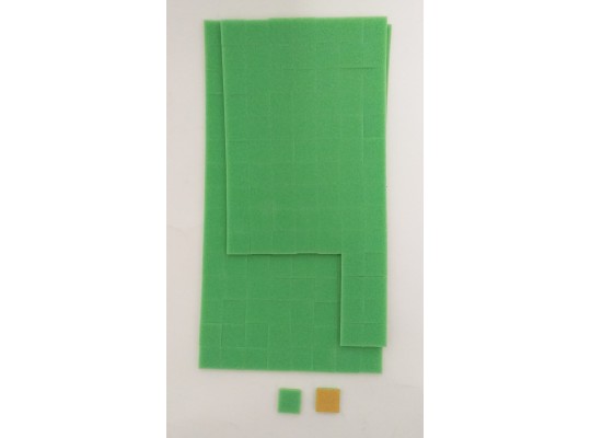 Samolepicí pěnovka moosgummi mozaika světle zelená 12x12x2mm-200ks