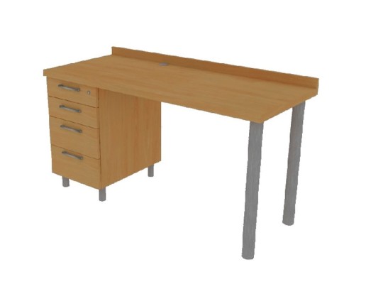 Učitelský stůl dřevěný Aurednik 1400x750x600 mm levý lamino dekor buk
