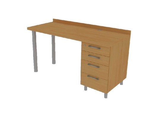 Učitelský stůl dřevěný Aurednik 1400x750x600mm pravý lamino dekor buk