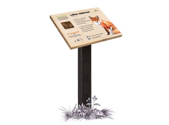 Informační tabule naučná dřevěná venkovní - Pult frotážový M Ptáci- prvek edukační