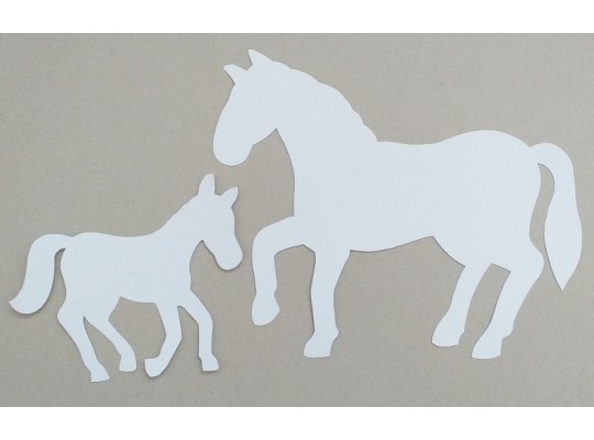 Kartonový výřez tvar k dekoraci Kůň a hříbě 29x21/15x15cm-10ks