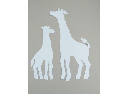 Kartonový výřez tvar k dekoraci Žirafa a žirafátko 28x14/21x9 cm - 10 ks