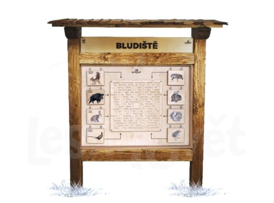 Informační tabule naučná dřevěná venkovní - Bludiště - prvek edukační